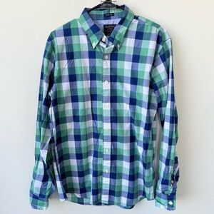 NWT Abercrombie & Fitch Green Plaid Button Down Shirt size large